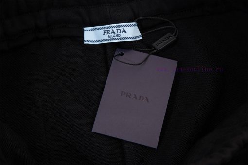 Pra 2025 Summer New Customized Pure Cotton Fabric Ribbon Splicing Customized Triangle Logo Men' dl4we2wk - Image 5