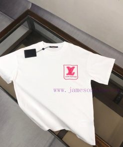 CLouis Vuitton/LV 25ss Same Style Round Neck Short Sleeved T-shirt~couple's Style~chest Fake Po vgacwlrn