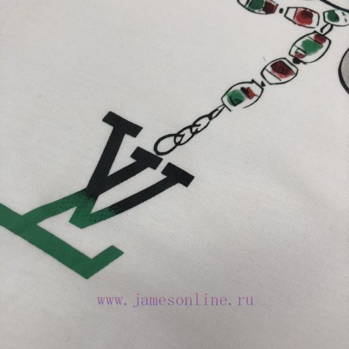 CLouis Vuitton/LV 25ss Same Style Round Neck Short Sleeved T-shirt - Couple Style - Chest Color 2911e7qk - Image 7
