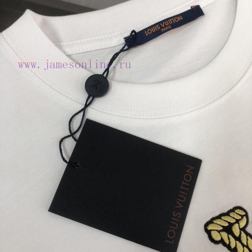 CLouis Vuitton/LV 25ss Same Style Round Neck Short Sleeved T-shirt~couple Style~front And Rear 5tcxr44t - Image 6