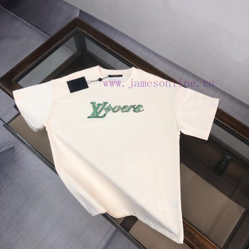 CLouis Vuitton/LV 25ss Same Style Round Neck Short Sleeved T-shirt~couple's Style~heavy Embroid gx5g4cls