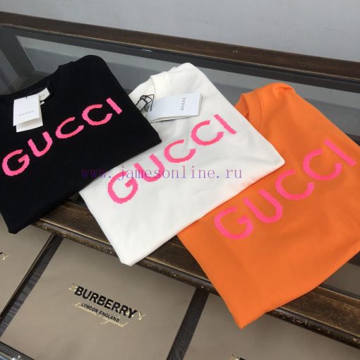 GUCCI 25 Three-dimensional Letter Embroidered Couple's Short Sleeved T-shirt~The Fabric Is Comf pk67i2w5 - Image 3