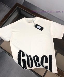GUCCI 25ss Early Spring New Versatile Short Sleeved T-shirt For Men And Women With Brand Printe 4wg26kqm