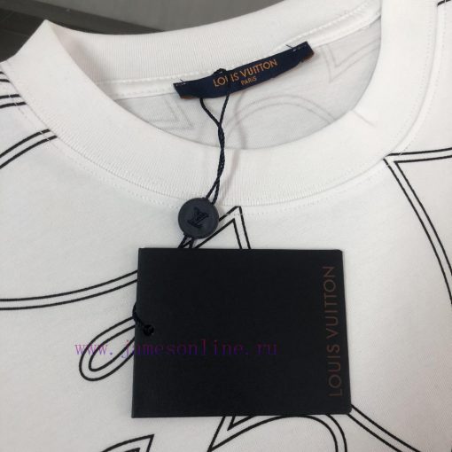 CLouis Vuitton/LV 25ss Same Style Round Neck Short Sleeved T-shirt~couple's Style~full Body Pri xsqs149j - Image 5