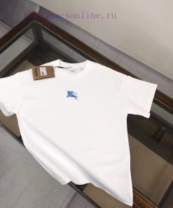 C Burberry 2025ss Early Spring New Versatile Short Sleeved T-shirt For Men And Women Embroidere 8w2dbcks