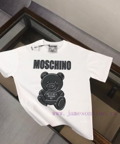 C ️ MOSCHINO 2025 Spring/Summer New Couple's Round Neck Short Sleeve T-shirt For Simultaneous S 51vp8q8y