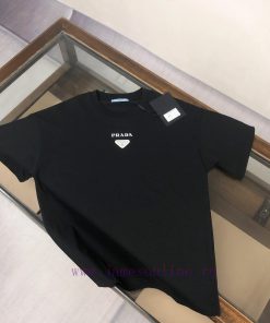 PRA * DA PRA 25ss Same Triangle Iron Label Series Round Neck Short Sleeve T-shirt~Customized Fa c7irnue4