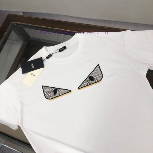 FEN * DI Fendi 25ss Same Style Round Neck Short Sleeve T-shirt With Small Eyes On The Chest Emb uakxrcw2 - Image 4