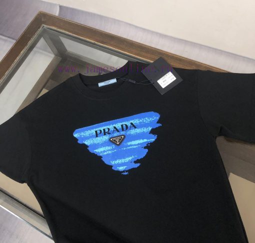 PRA * DA Prada 25ss Same Round Neck Short Sleeved T-shirt - Available For Customized Fabric Thi ej1hq536 - Image 4