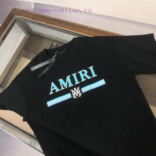 Amiri Emil 25ss Round Neck Short Sleeved T-shirt With Printed Logo Pattern On The Chest For Cus y6t8bgk7 - Image 4