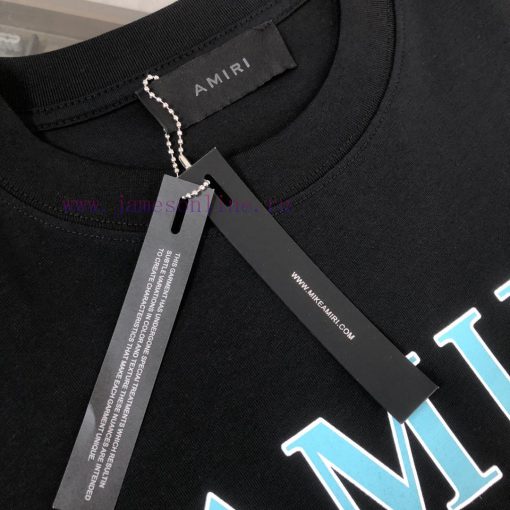 Amiri Emil 25ss Round Neck Short Sleeved T-shirt With Printed Logo Pattern On The Chest For Cus y6t8bgk7 - Image 5