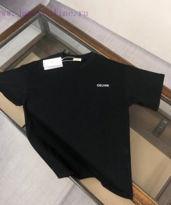 CELINE Celine 25ss Same Round Neck Short Sleeved T-shirt~Classic Three-dimensional Letter Logo cre36al1