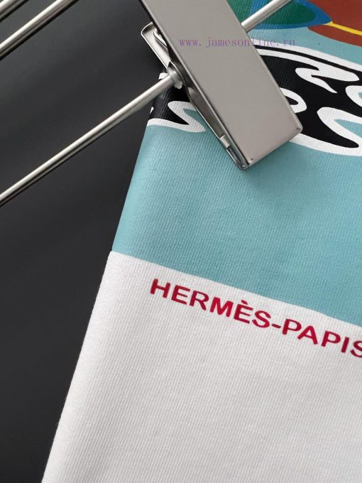 Hermes 2025 Printed Short Sleeve High Quality Original Short Sleeve Imported Fabric With Top Ma amj9rgw6 - Image 8