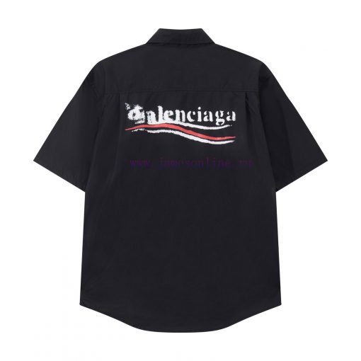BLCG 24SS Dissolved Coke Short Sleeve Shirt Fixed Dyeing High Density Pure Cotton Poplin Fabric 4bvk1229 - Image 3