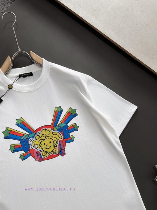 Versace 2025 Printed Short Sleeve High Quality Original Short Sleeve Imported Fabric With Top M 8kpznr8x - Image 4