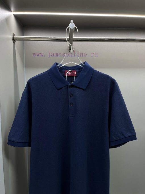 GUCC Ⅰ Gucci Back Ribbon New Polo ShirtOriginal Fabric Official Same StyleUsing 210g Pure Cotto 5vg7d6mb - Image 4