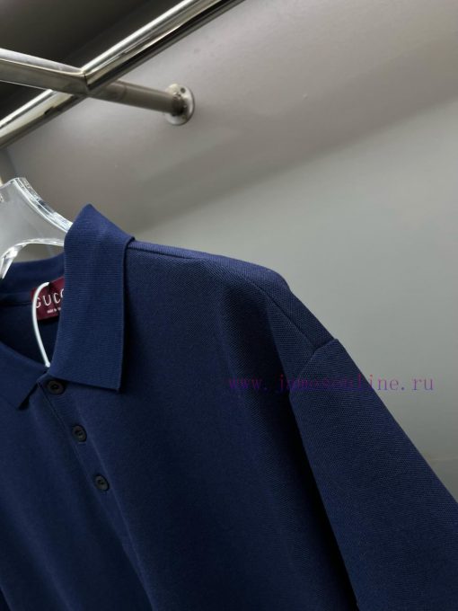 GUCC Ⅰ Gucci Back Ribbon New Polo ShirtOriginal Fabric Official Same StyleUsing 210g Pure Cotto 5vg7d6mb - Image 8