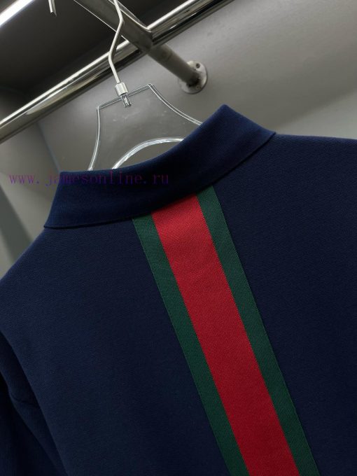 GUCC Ⅰ Gucci Back Ribbon New Polo ShirtOriginal Fabric Official Same StyleUsing 210g Pure Cotto 5vg7d6mb - Image 9
