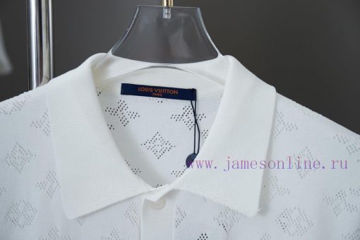 High-qualityLV Louis 2025 Spring/summer New Hollow Jacquard Knitted Cardigan Fabric Made Of 150 4v5trsfs - Image 4