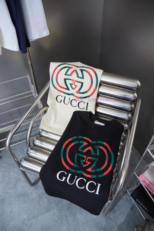 Gucci 25SS Early Spring New Collection Classic Red Green Double G Printed Short SleeveLight Lux w2f5q89c - Image 10