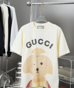 High-qualityG U * CI 2025 New Cartoon Fun Printed Short Sleeve Cute Teddy Adopts Three-dimensio prbibga6