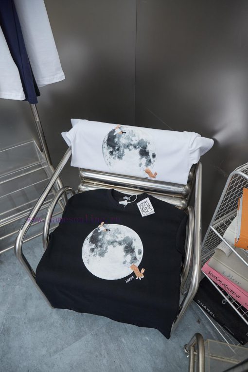 Loewe 25SS Early Spring New Moon Rabbit Embroidered Short SleeveLight Luxury Fashion Is A Must- 90jmg61p - Image 9