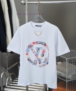 LV Louis Vuitton 25SS Early Spring New Chain Printed Short Sleeved ShirtLight Luxury Fashion Is tdvlh443