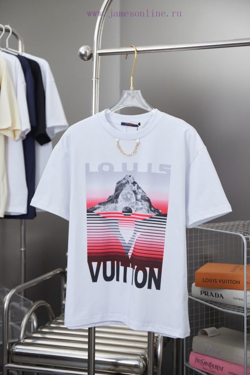 LV Louis Vuitton 25SS Early Spring Ski Series Round Neck New Volcanic Stripe Clover Printed Iro qp44cei1 - Image 2