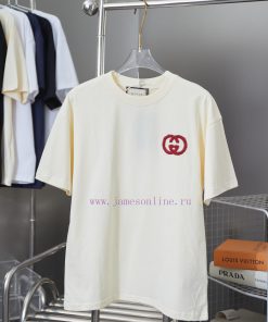 GU * C 25SS Early Spring New Style Classic Double G Towel Patch Short SleeveLight Luxury Fashio m3q3j67y