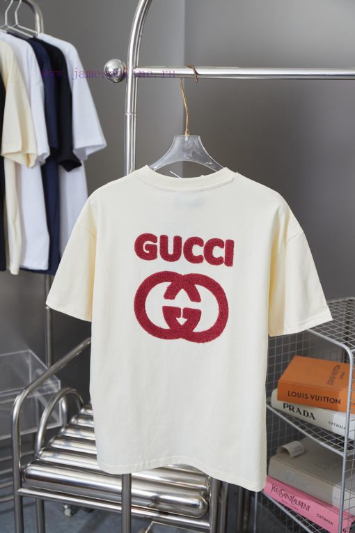 GU * C 25SS Early Spring New Style Classic Double G Towel Patch Short SleeveLight Luxury Fashio m3q3j67y - Image 3
