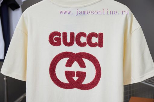 GU * C 25SS Early Spring New Style Classic Double G Towel Patch Short SleeveLight Luxury Fashio m3q3j67y - Image 7