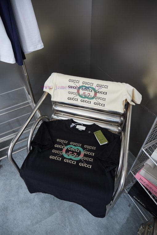 Gucci 25SS Early Spring New Collection Classic Red Green Double G Woglue Thick Plate Short Slee idocti2d - Image 9