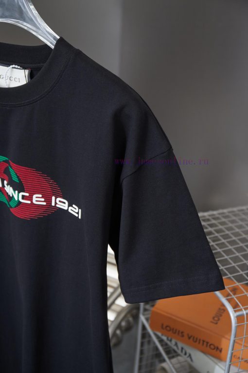 Gucci 25SS Early Spring New Collection Classic Red Green Double G Woglue Thick Plate Short Slee 9y2xf3bv - Image 5