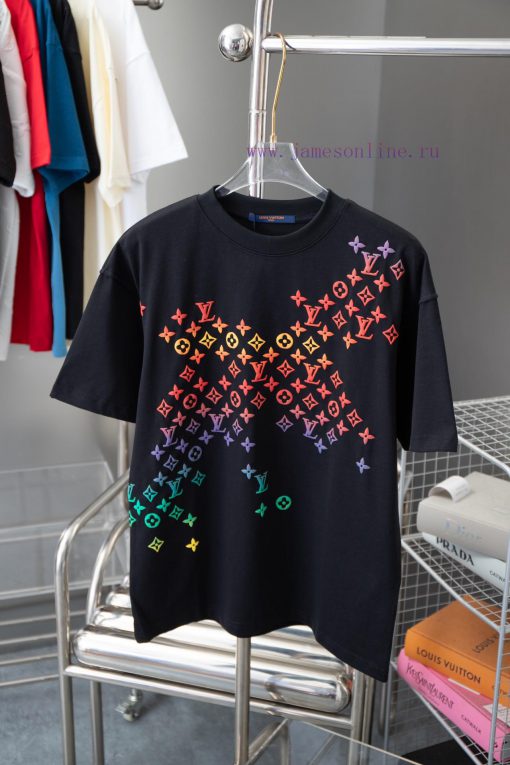 High-qualityLv 25 Early Spring New Item Louis Vuitton MONOGRAM Vintage Gradient Short Sleeved T 6rh2gm2w