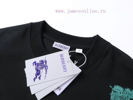 Top Level Detailed Images Official Website QualityBurberry Mosaic War Horse Printed Short Sleev myow2jfr - Image 4