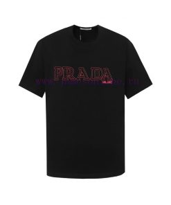 PRADA~Prada's New Two-layer Patch Embroidery Classic Short Sleeved Fashion For Both Men And Wom h4c8v1se
