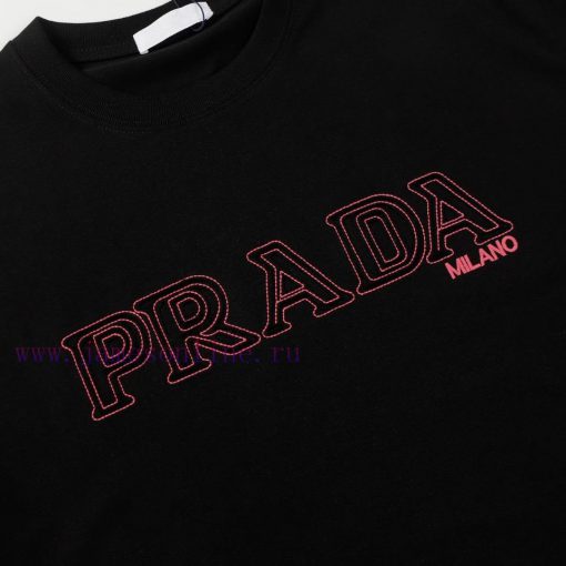 PRADA~Prada's New Two-layer Patch Embroidery Classic Short Sleeved Fashion For Both Men And Wom h4c8v1se - Image 6