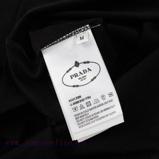 PRADA~Prada's New Two-layer Patch Embroidery Classic Short Sleeved Fashion For Both Men And Wom h4c8v1se - Image 9