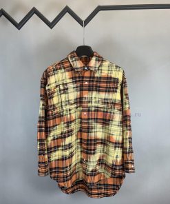 R13 2025 SS Spring/Summer New CollectionBrand Designer Style ShirtCotton Plaid Symmetrical Long ap64z4l5