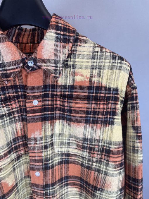 R13 2025 SS Spring/Summer New CollectionBrand Designer Style ShirtCotton Plaid Symmetrical Long ap64z4l5 - Image 4