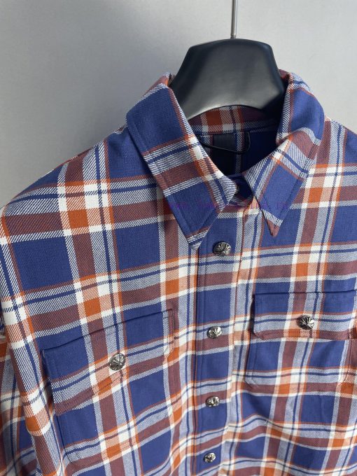 Chrome Hearts/Kroheart 2025 SS Spring/Summer New CollectionPair Plaid Long Sleeved Lapel ShirtS 4g8hjb8n - Image 5