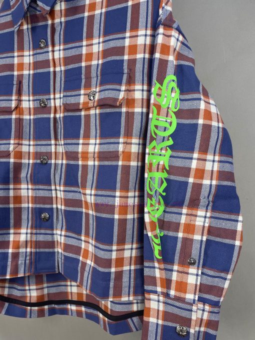 Chrome Hearts/Kroheart 2025 SS Spring/Summer New CollectionPair Plaid Long Sleeved Lapel ShirtS 4g8hjb8n - Image 7