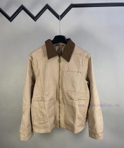 LOUIS VUITTON SS25 Early Spring Logo Letter Pocket Zipper Long Sleeve Jacket Coat ApricotEmbroi ijx5kq9i
