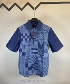 LOUIS VUITTON 25SS Checkerboard Patchwork Denim Shirt Jacket For The Copa America Collaboration 2xxzehqu