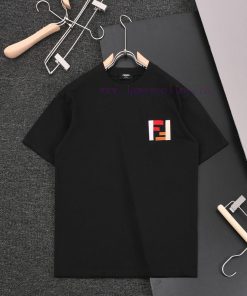 R-9510 F E NDI New Short Sleeved T-shirt With Double F Color Embroidery Design On The Left Ches 0bpy80gd
