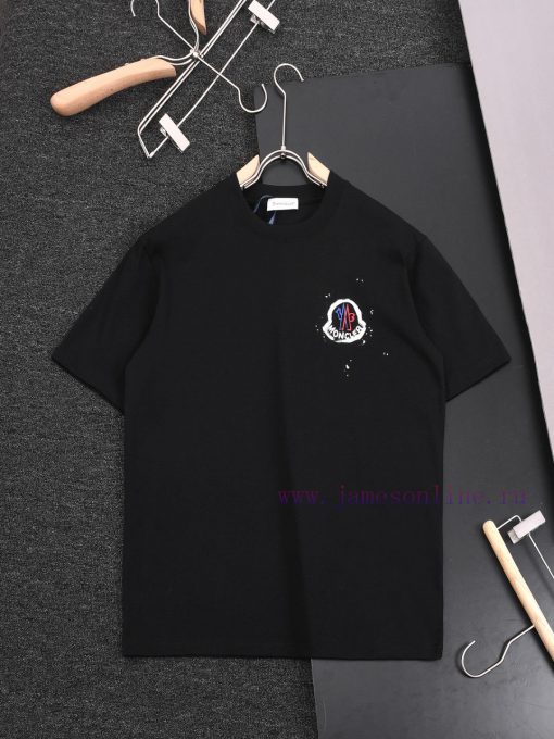 R-9523 MONCIER Mouth Mask 2025 Spring/Summer New Round Neck Short Sleeve T-shirt32 Count Double yu9h1ntu
