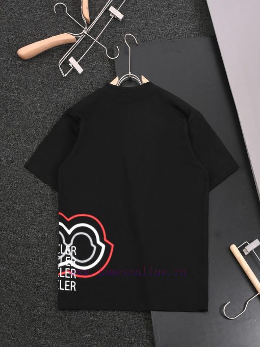 R-9525 MONCIER Mouth Mask 2025 Spring/Summer New Round Neck Short Sleeve T-shirt32 Count Double diffvwnj - Image 3