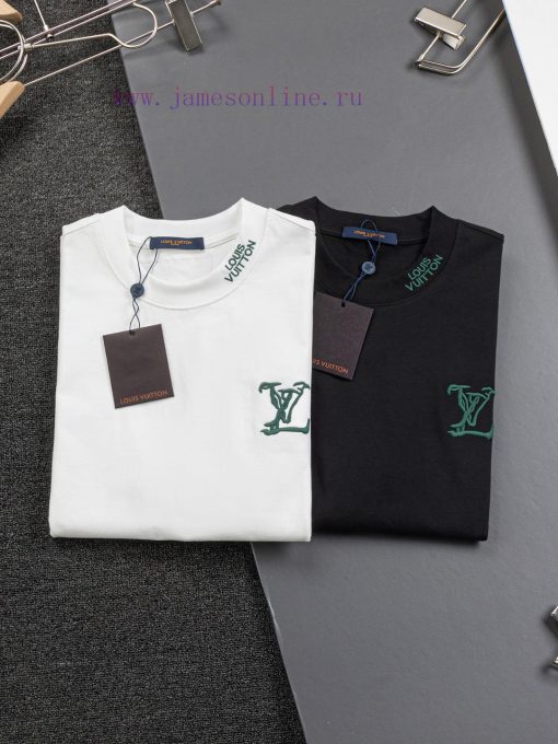 Louis Vuitton Micro Width S-Xl25SS Early Spring New Product Show Collar Letter 🪡 Embroidered An zp80olo3 - Image 4