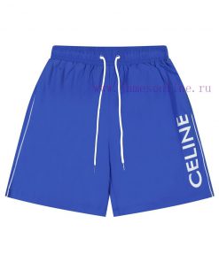 Celine 2024 Summer New Letter Logo Printed Fashionable Beach Pants Five Quarter Shorts Official 1bb1znp9