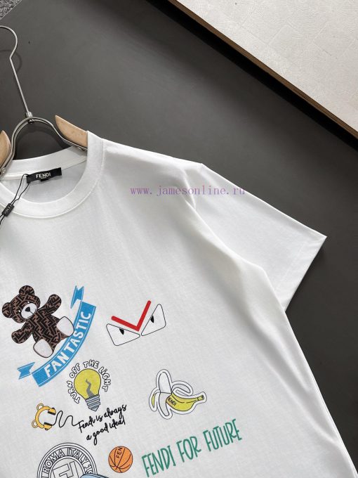 FENDI 2025 Printed Short Sleeve High Quality Original Short Sleeve Imported Fabric With Top Man x33v7z48 - Image 4